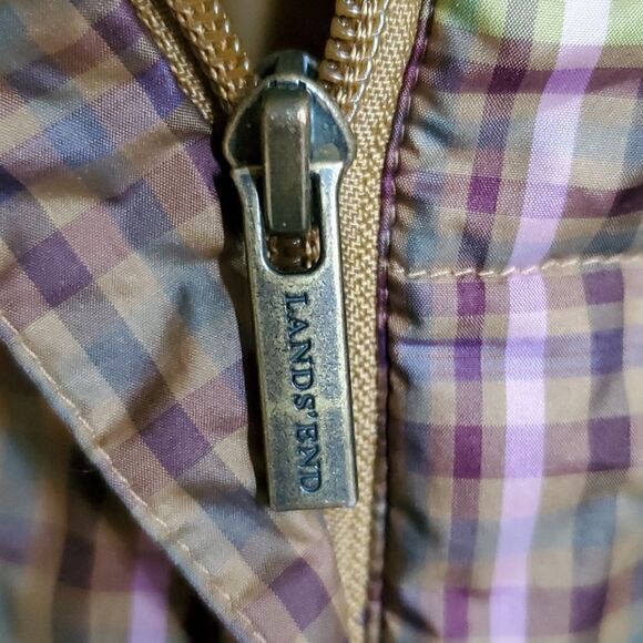 LAND'S END Plaid Puffer Jacket - Large (12-14) - Picture 6 of 9